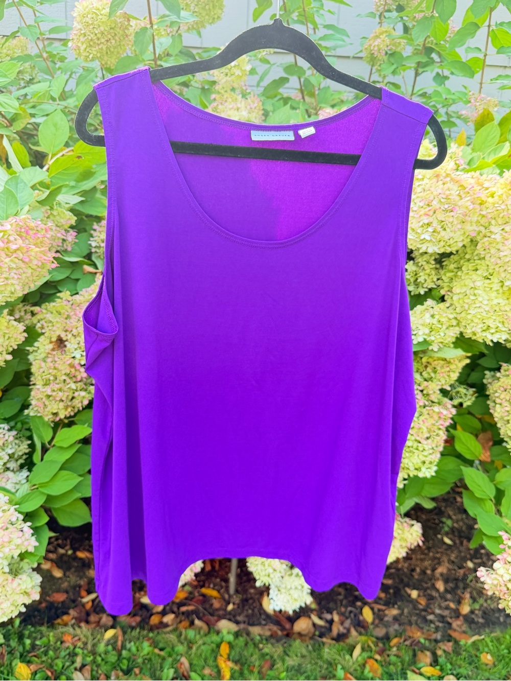 Susan Graver Scoop Neck Sleeveless Tank in Bright Purple